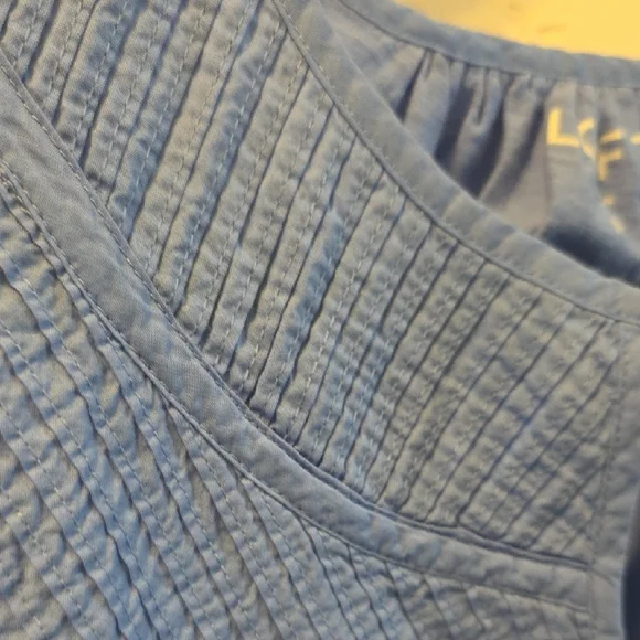 LOFT Blue Smocked Yoke Sleeveless Top - Picture 5 of 6